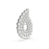 Matrix brooch, Round cut, White, Rhodium plated